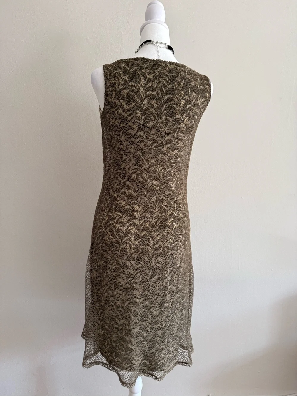 Sleeveless Silk 100% Cowl Neck Dress - Picture 3 of 8